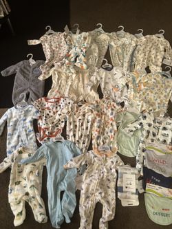 New Size 0/3 And 3/6 Months 3 Bibs And Wash Clothes 
