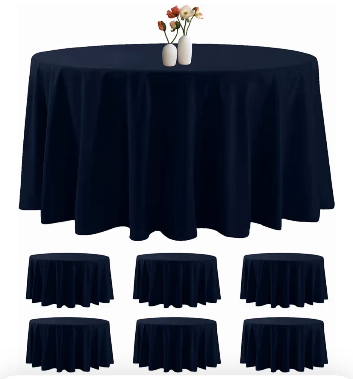 Navy Tablecloths - 120” Round