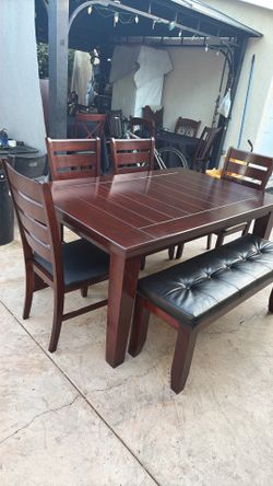 Dining table and 4 Chairs One Bench