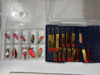 Trout Fishing Tackle Boxes filled with assorted of lures