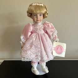 Tussini Collection Challie Porcelain Doll 16339 Vintage Hand Crafted 16 Inch