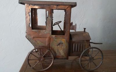 Vintage Cppper Model T Car Figure