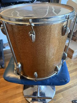 Vintage 1962 Slingerland Gold Medal Sparkle 16x16 Floor Tom, 8 Lug, Original