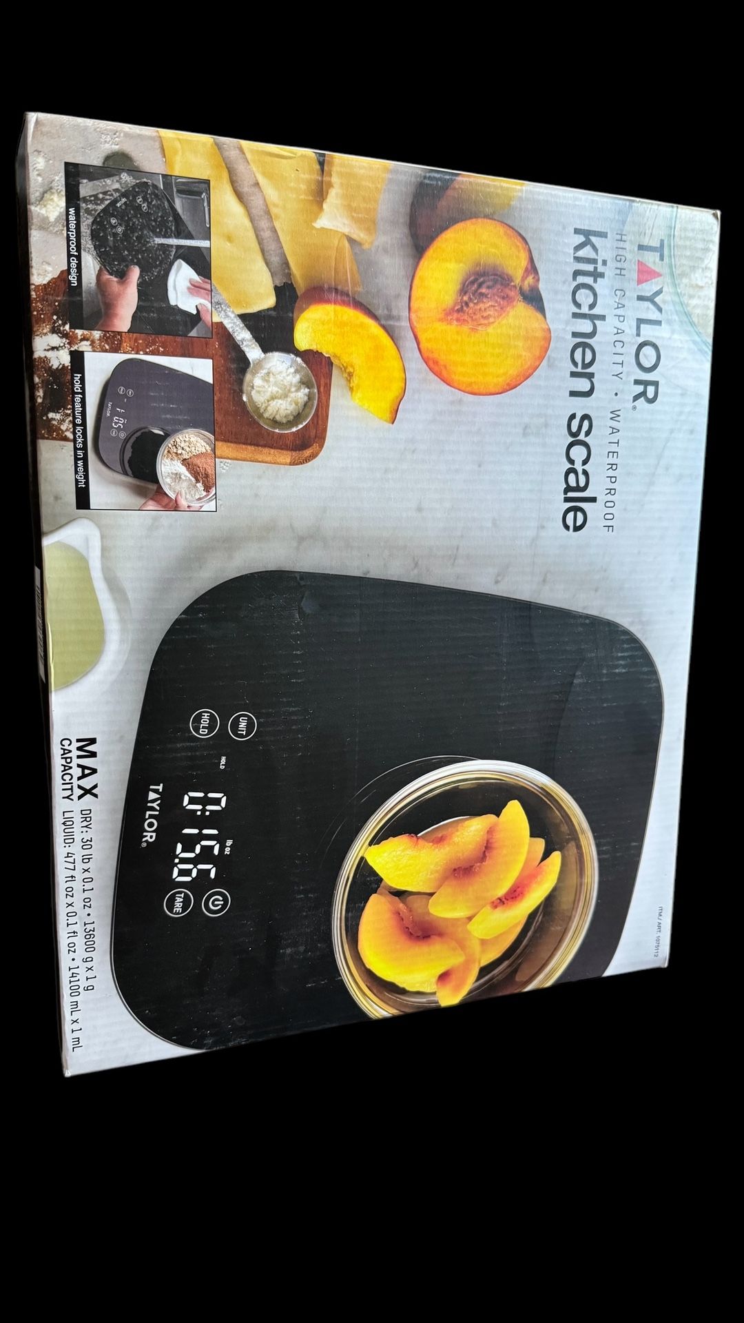 Taylor Digital Waterproof Kitchen Scale Easy Clean 30lb Max Black wAuto