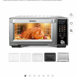 WHALL Air Fryer Toaster Oven - 30QT Convection Oven, 12-in-1 Stainless Steel Oven, Touchscreen, 4 Accessories, Silver.... NEW IN BOX