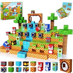 Magnetic Blocks, 100PCS Magnetic Building Blocks, STEM Building Game Montessori Sensory Toys for Kids Boys Girls Ages 3 4 5 6 7 8 9 10 Holiday Easter 