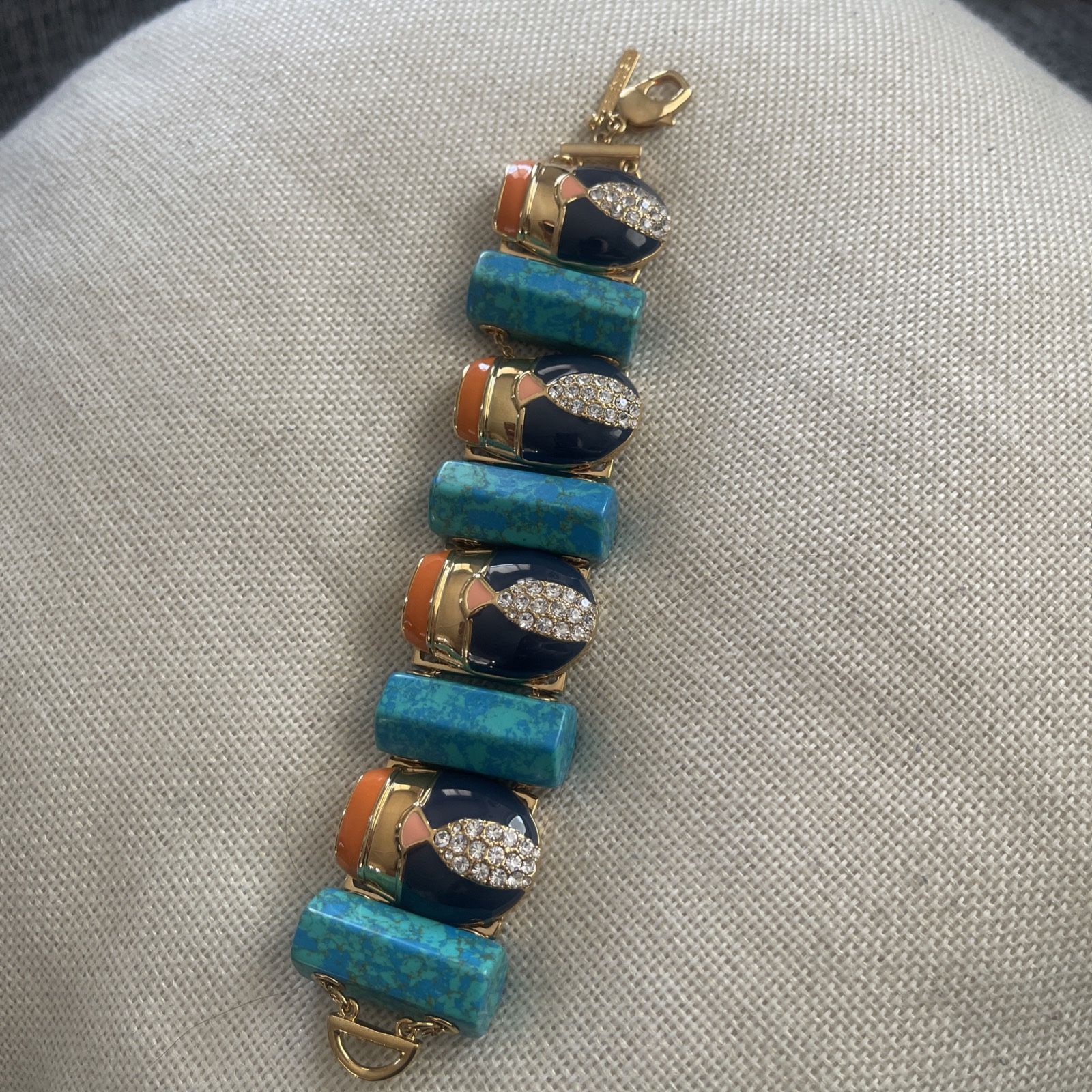 Fab! Lele Sadoughi Womens Crystal Enamel Scarab Bracelet#26 