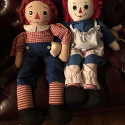 Vintage Life size Raggedy Ann And Andy Perfect For Under Christmas Tree