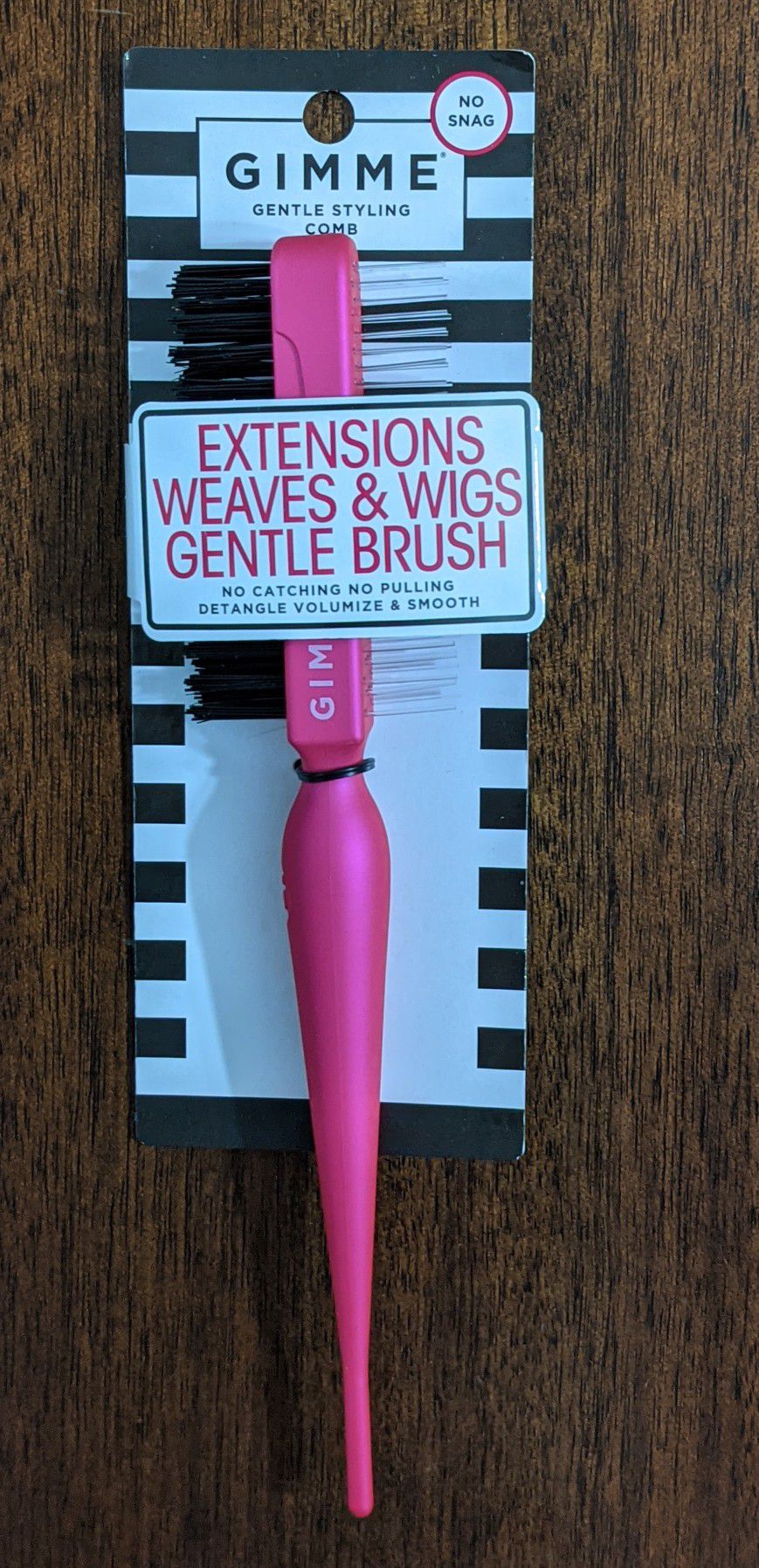 GIMME PINK GENTLE STYLING COMB DETANGLE BRUSH (EXTENSIONS, WEAVES, &WIGS GENTLE BRUSH)