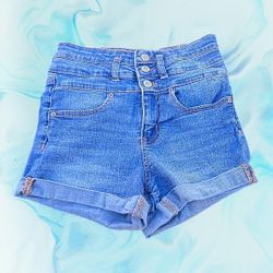 Women's (Junior's) Aero Super High Rise Midi Jean Shorts 