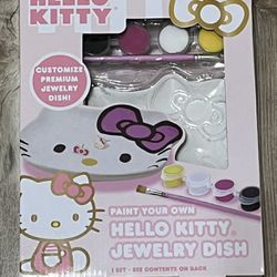 Hello Kitty Jewelry Dish Ceramic Trinket Tray "paint Your Own" DIY New By Sanrio