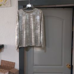 Silver Taupe Top Sz Unknown 