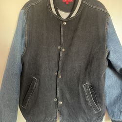 Supreme Denim Varsity Jacket Black Size L