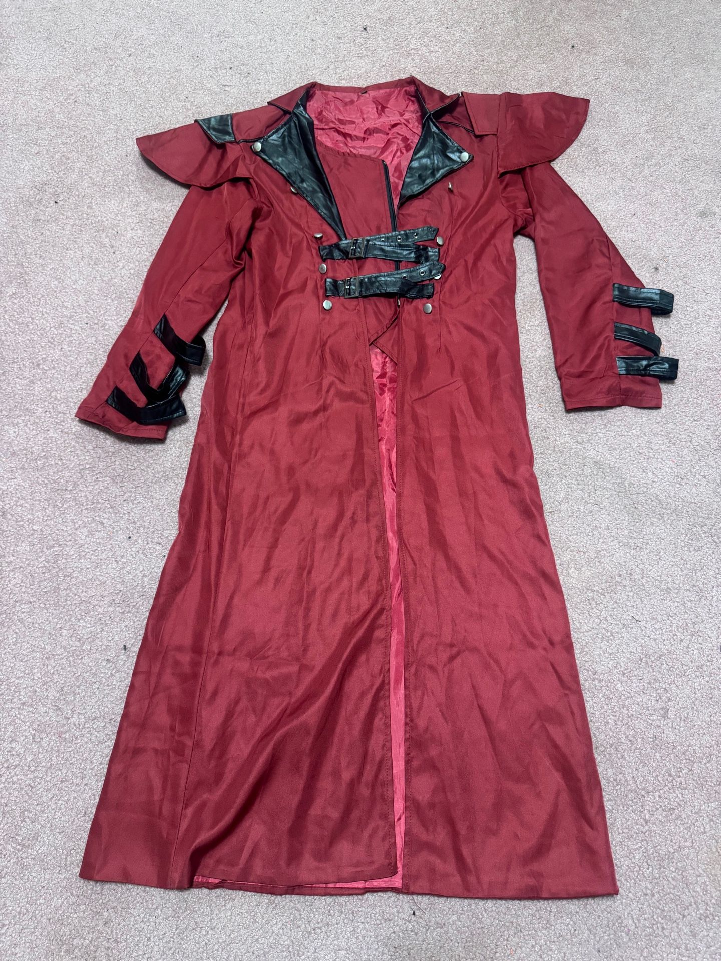 New large red long coat jacket costume cosplay renaissance suit steampunk