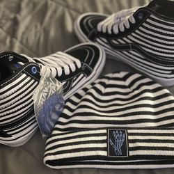 Vans High Top Shoes & Beanie 