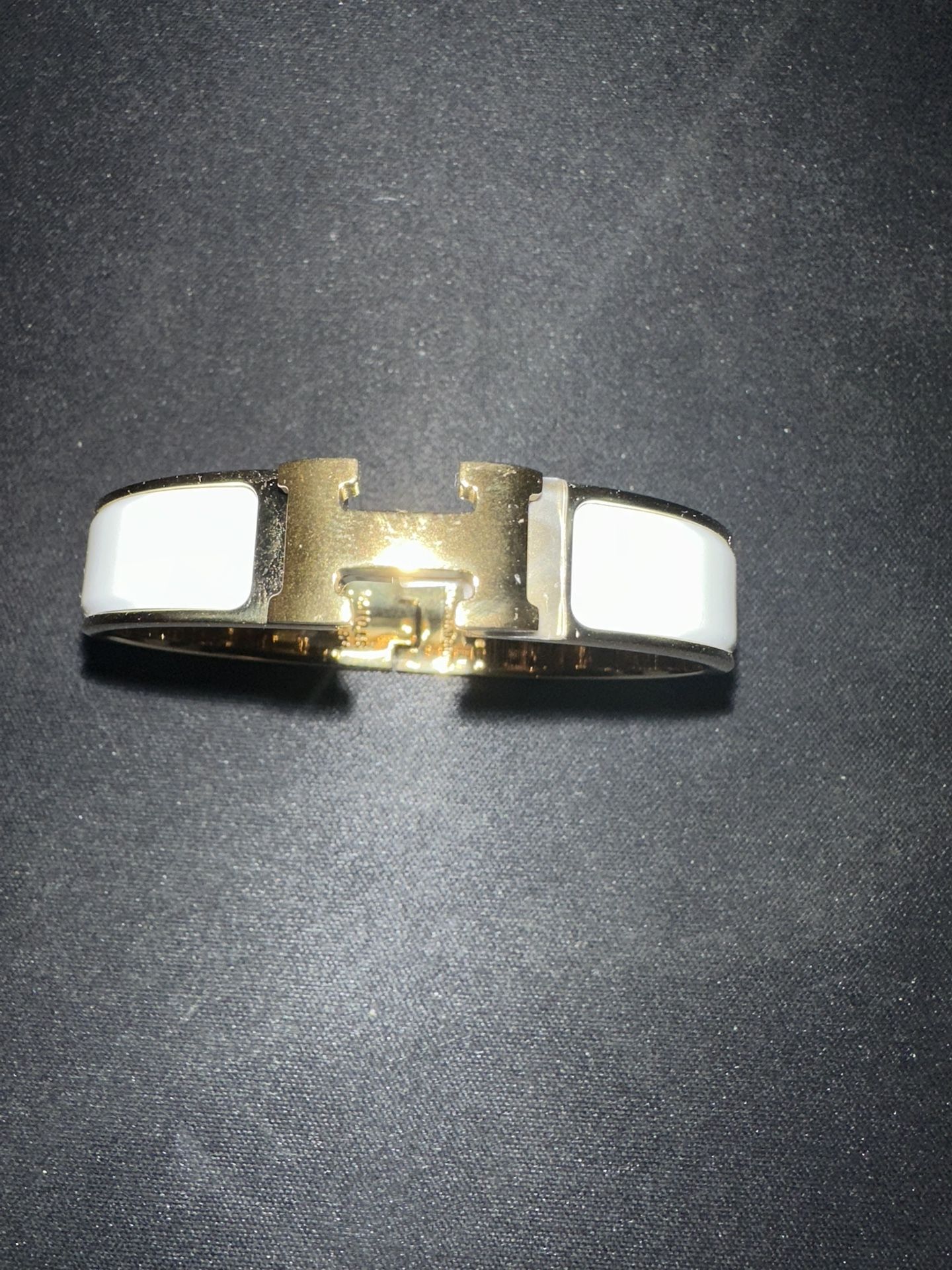 Hermes Clic H Bracelet White