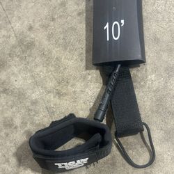 10 Foot Coiled Paddle Board Leash Leg Rope Strap for Surf Board Boogie Board, New