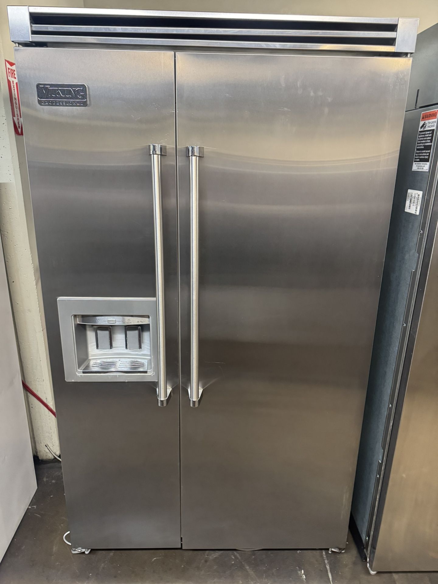 Viking 48” Stainless Steel Built In Side By Side Refrigerator 