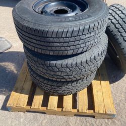 A Set Dodge Tires  W/rims 8 Lug  Ok $450.00  My Be Trade For GMC Envoy For Lexus Rx300  Trans Ok Let Me Not Sold ! 