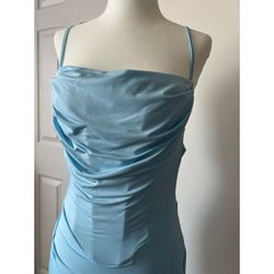 PARTHEA Solid Ruched Bodycon Formal Gown