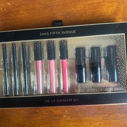 New! Saks Fifth Avenue Women's 9-piece The Lip Discovery Set. 3 Colors. Sealed