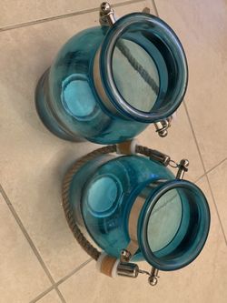 2 Glass Candle Lanterns