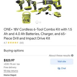 6 Piece Ryobi Tool Set