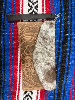Cowhide tooled wallet