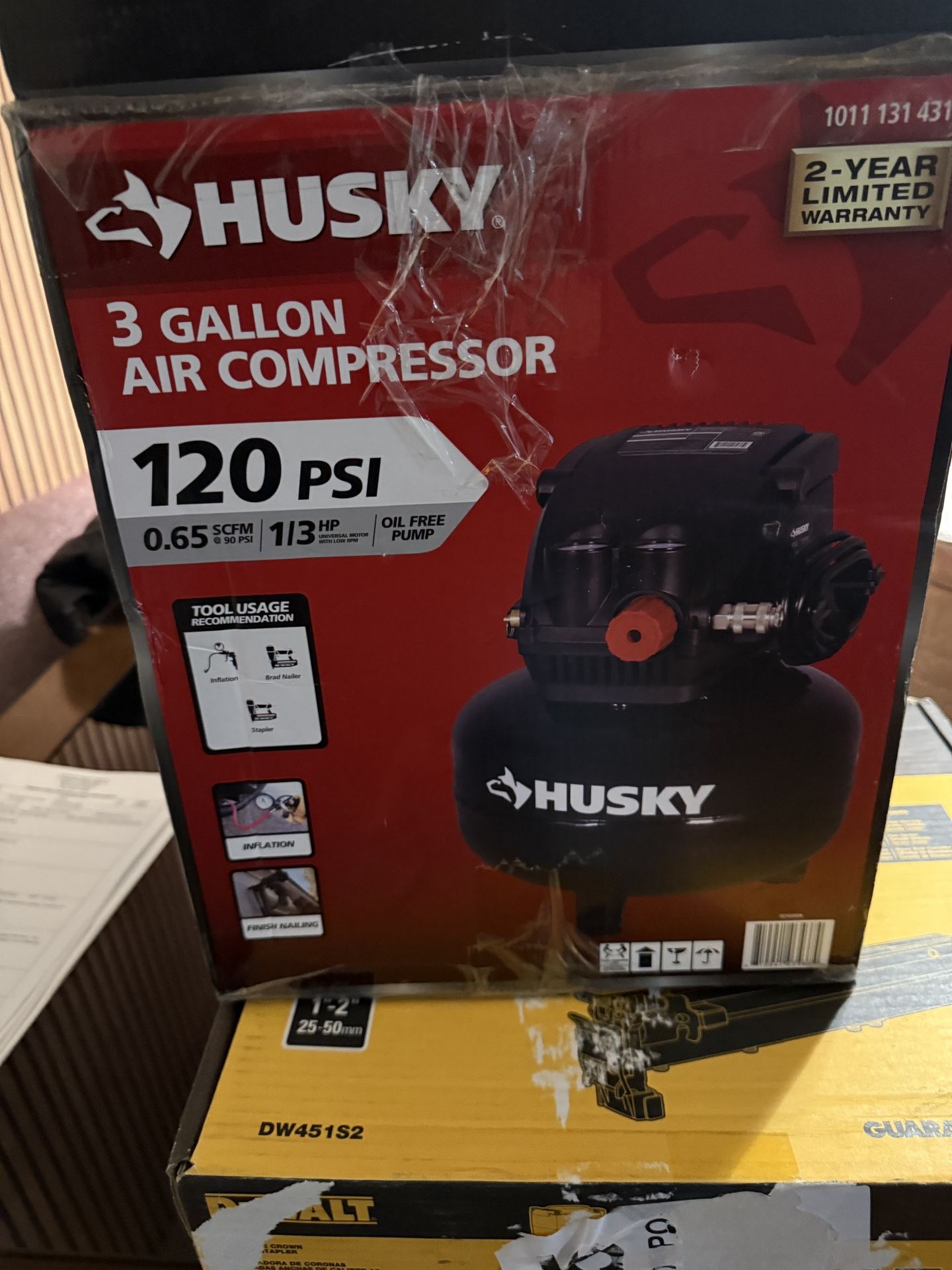 3 Gal. 120 PSI Portable Electric Oil-Free Light Duty Pancake Air