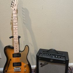 Squier Paranormal Thinline Telecaster W/ Fender Mustang Effects Amp