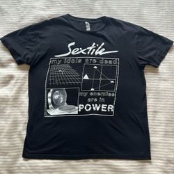 black sextile glow-in-the-dark band tee / sz xl