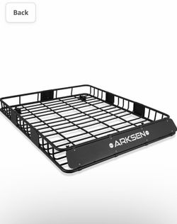 ARKSEN 64 x 50 Inch Prefect-Wide Universal Roof Rack Cargo Basket Full-Size Truck SUV Top Luggage Holder Carrier Storage 150 Lbs Capacity Heavy Duty S