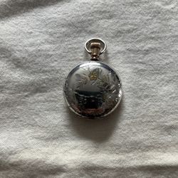 Antique 1891 Elgin Coin Silver Full Hunter Case Poster Watch