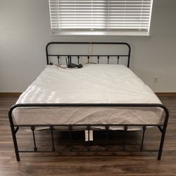 Metal Black Queen Bed Frame And Mattress