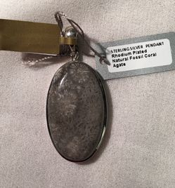 Fossil Coral Agate Sterling Silver Pendent