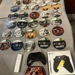 Playstation 3 Xbox 360 Untested Game disc Lot of 30/Controllers For Parts/Repair
