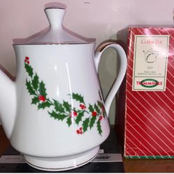 New In Original Box China Christmas Coffee Pot