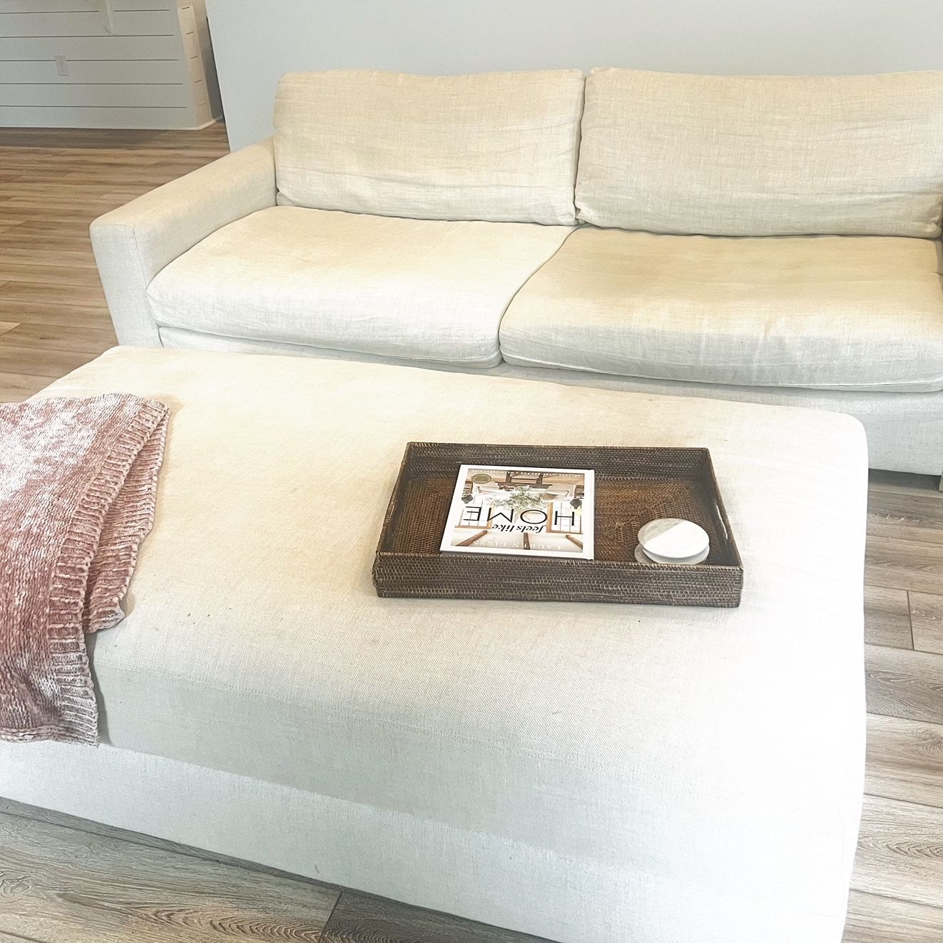 Restoration Hardware Sofa and Coffee Ottoman 