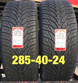 2 used tires 285/40/24 Atturo AZ800