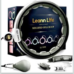 U5 Smart Weighted Hula Hoop with Counter – 16 Knots, 28"–46" Adjustable Infinity Hoop Plus Size, Quiet Rubberized Wheels, Ab Workout, Home & Outdoor F