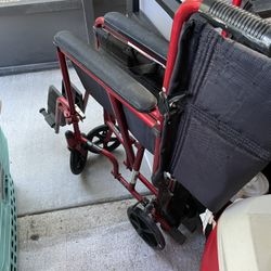 Portable transport chair, folds up to fit in car