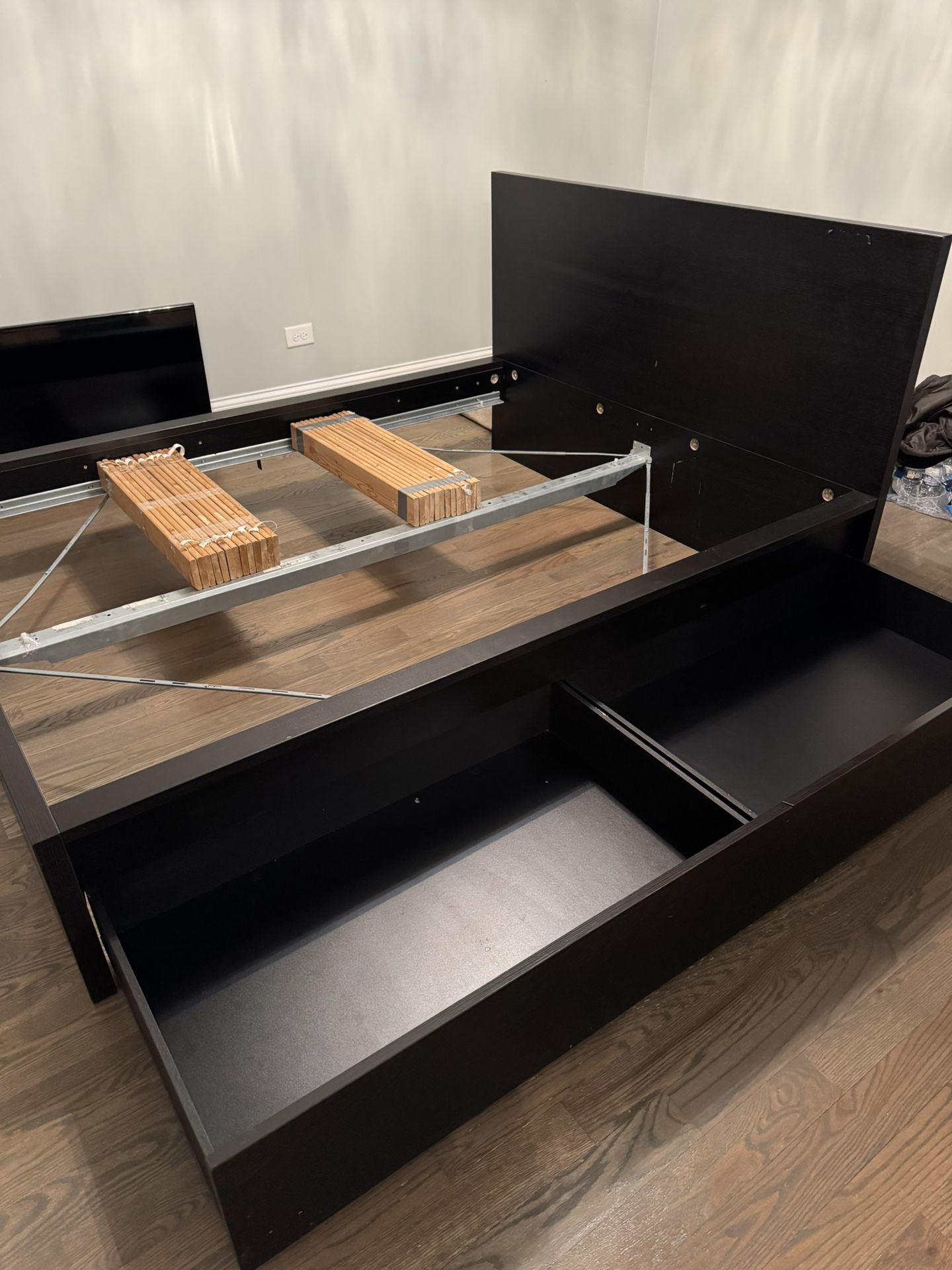 Black Queen Storage Bed Frame with Drawers