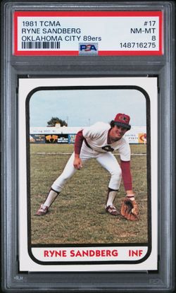 1981 TCMA SAN FRANCISCO 89ers Ryne Sandberg #17 – PSA 8 NR–MT (#1(contact info removed)5)