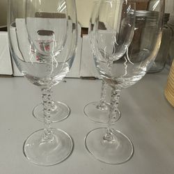 Vintage Crystal Dessert Wine Glasses 