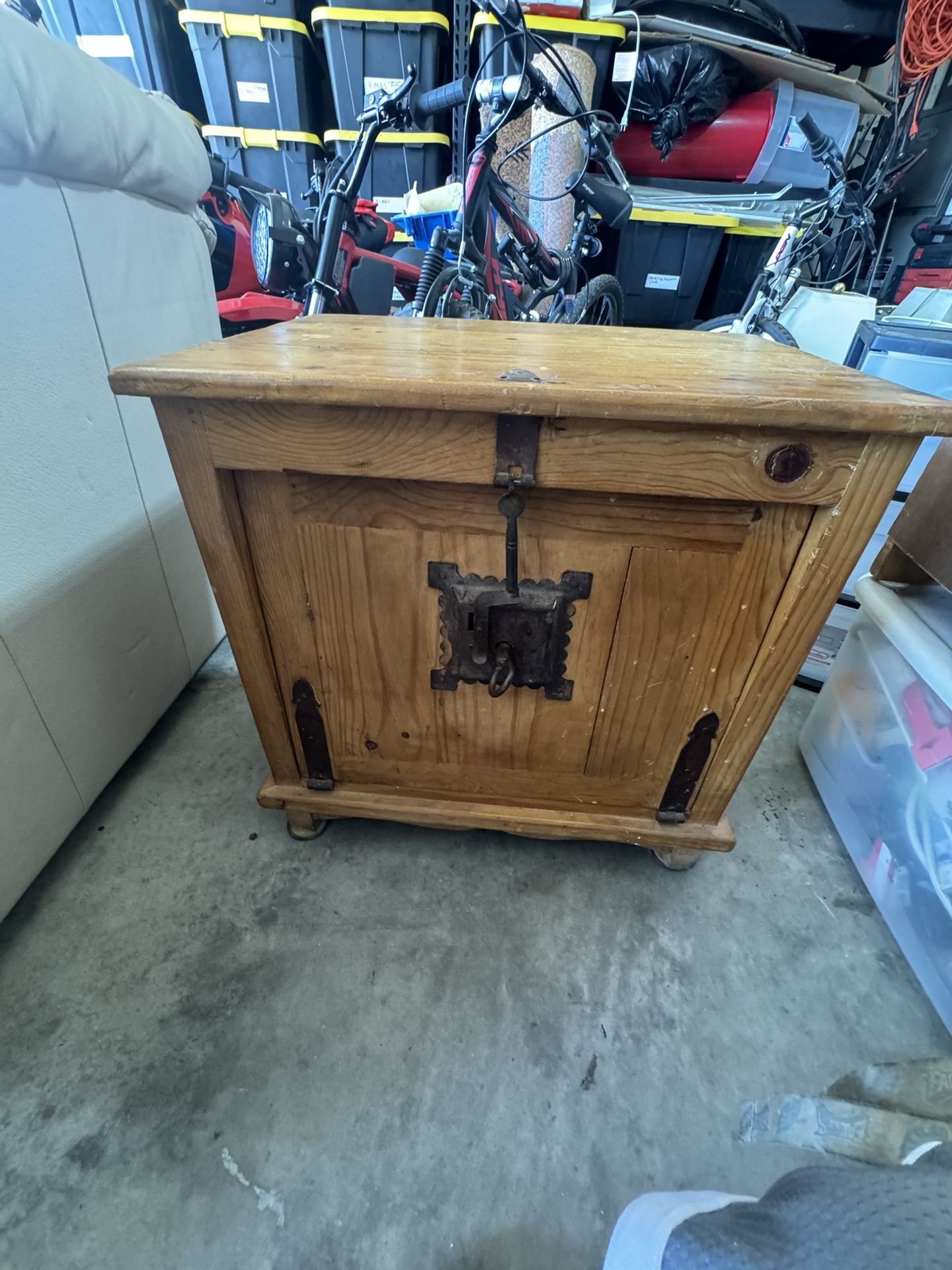 rustic antique wooden chest