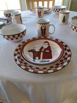 Christmas dishes- set for 4 people, by Debbie Mumm, set A