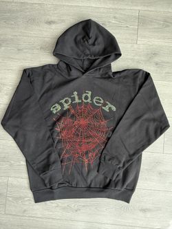 Red Rhinestone Sp5der Hoodie 