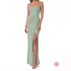 Azazie kalea Dress in Dusty Sage in A6