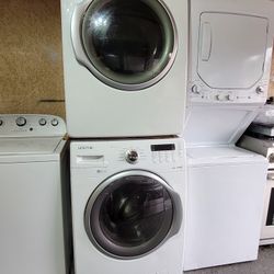 Samsung Front Loading Washer And Stackable Gas Dryer Set 