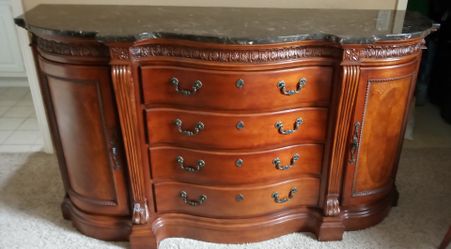 Quality made wood-marble top Classic Furniture piece